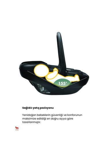 Merkür Bebe Guardix İ-size Oto Koltuğu Ana Kucağı 0-13 Kg Siyah