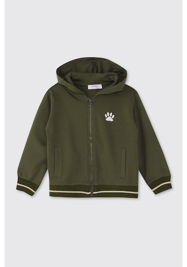 Panço Erkek Çocuk Fermuarlı Sweatshirt Lacivert Haki