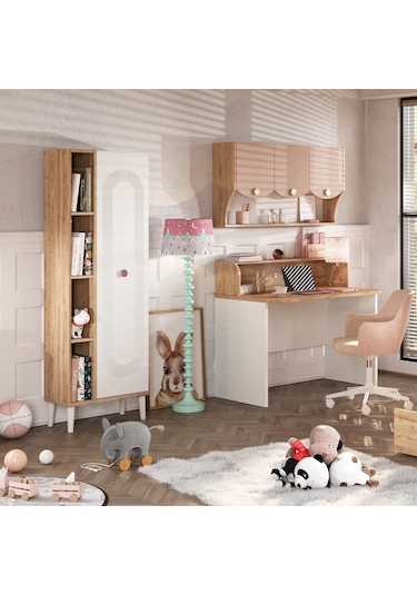 Meltem Kids Fiona Pembe Genç Odası Kitaplık