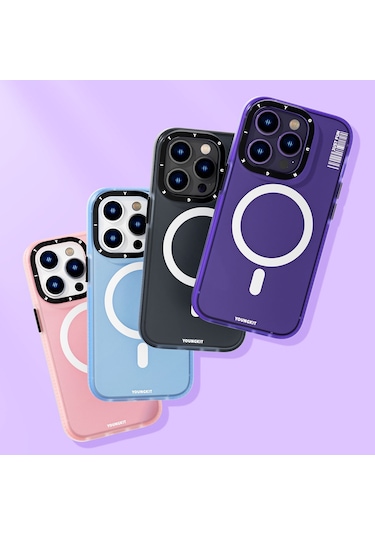 iPhone 14 Pro Max Uyumlu Kılıf Magsafe Şarj Özellikli Youngkit Colored Sand Serisi Kapak