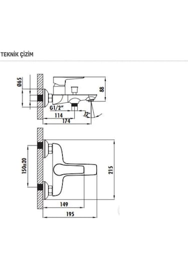 Creavit Nr2500 Nero Banyo Bataryası Armatürü Krom