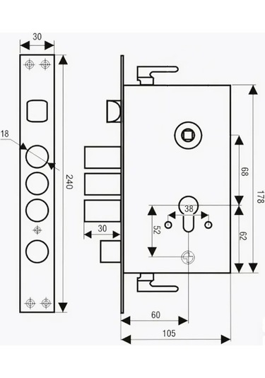 Leksa Çin Kapısı İçin Bz-30 R Otomatik Sağ Kilit 144054595 Zirveli