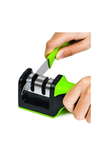 Pazly Seramik Kare Saplı Bıçak Bileyici Kırmızı - Abs + Tungsten Çelik - 19x6x5cm - Kullanım: Whetstone - Ambalaj: Blister