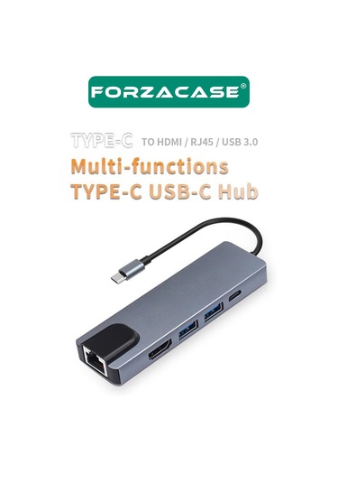 Forzacase FC799 Type-C 5 Port Ethernet USB Hdmı Çevirici Hub