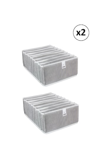 2 Adet Akordiyon Organizer Çekmece İçi Düzenleyici L Gri