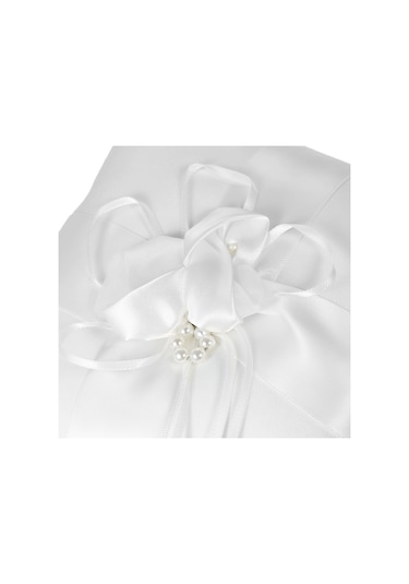 Yifomall Düğün İçin 2'li Set: Beyaz Çiçek Sepeti Ve 20x20cm Yüzük Yastığı - Mor Kurdele İle Dekore, Zarif Ve Pratik Diğer