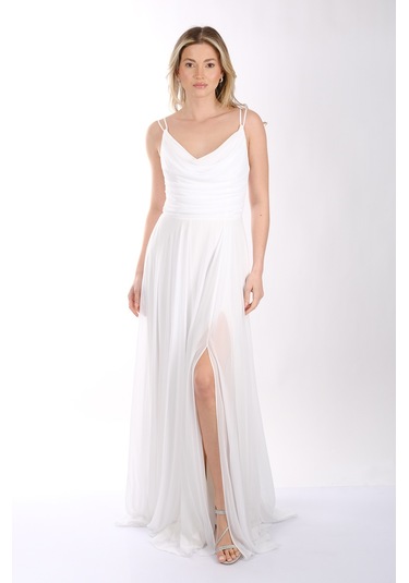 Abiye Elbise Dori 00kb5090 Beyaz