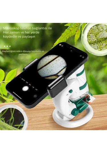 Techtic Dijital Mikroskop Seti 60-180x Büyütme El Mini Eğitici