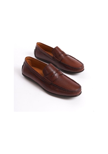 Mubiano Hakiki Deri Mbabd274-tb Erkek Taba Loafer Taba