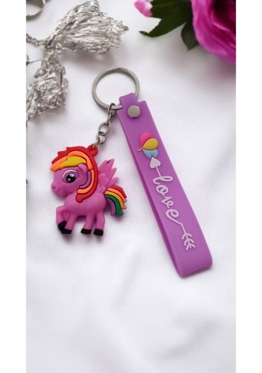 Unicorn Figürlü 3d Renkli Silikon Anahtarlık & Çanta Aksesuarı 1 Adet