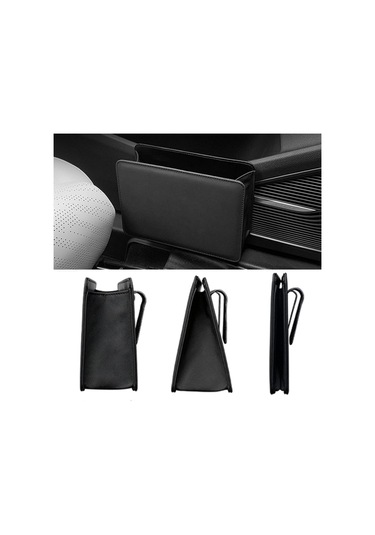 Siyah Araba Çöp Kutusu, Deri Araç Çöp Kutusu, Araba Çöp Kutusu Çöp Düzenleyici Tutucu, Katlanabilir Asılı Mini Araba Saklama Çantası Araba, Suv İçin