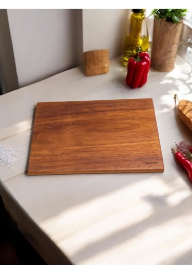 Eksiz Masif Doğal Ahşap Kesme Sunum Doğrama Tahtası