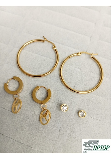 Gold Renk Küpe Seti Gold