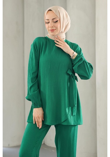 Bağlama Detaylı Takım Yeşil Yeşil