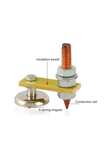 Ranyeek Otomatik Tamir Magnetik Toprak Klembi, Bakır Elektrot, 3kg Çekim Gücü, Araç Tamiri İçin Sabitlenmiş Demir Blok