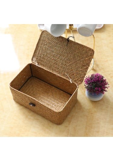 Suntek Magideal Ev Ve Banyo Organizasyonu İçin Kapaklı Seagrass Çok Renkli