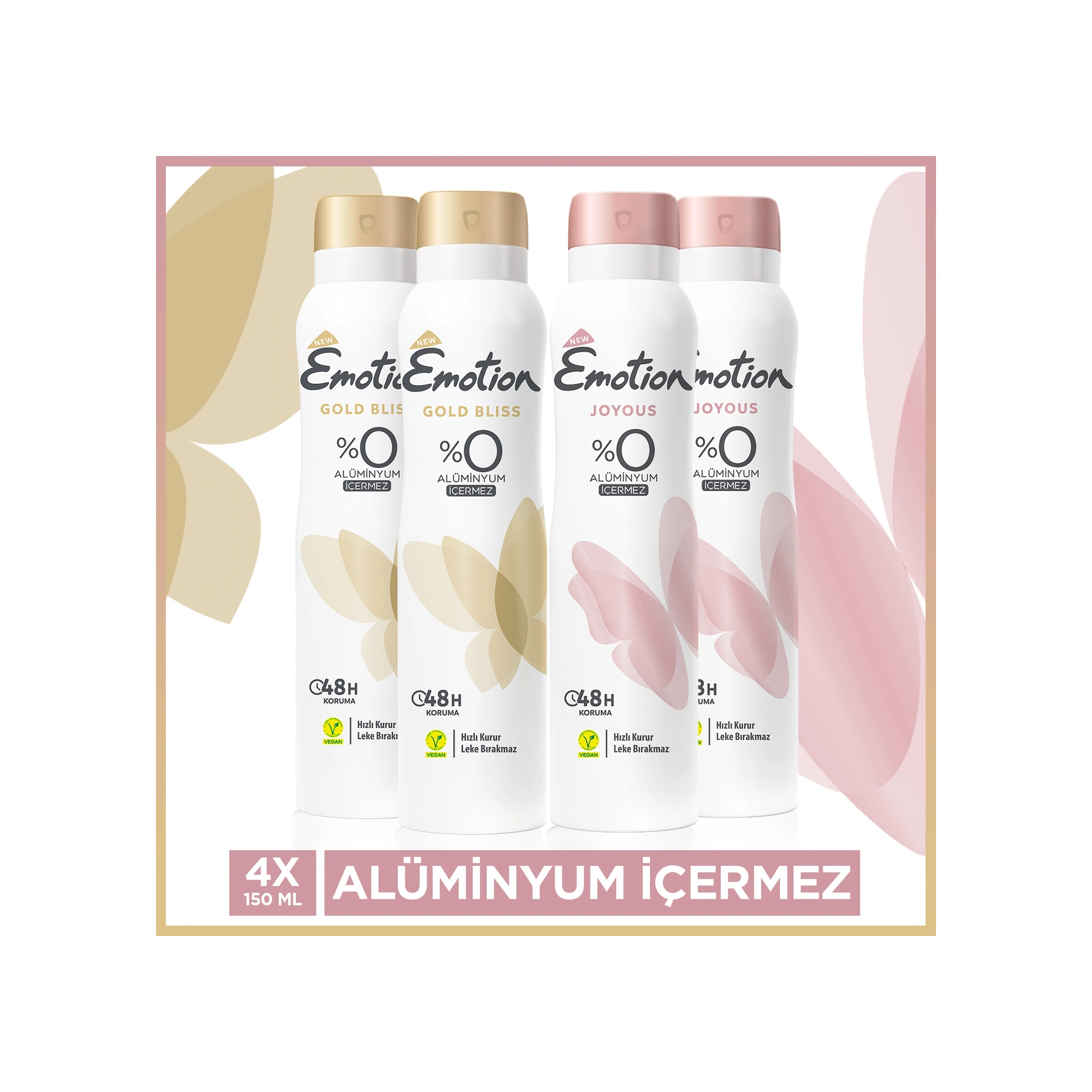 Emotion Gold Bliss & Joyous Kadın Deodorant 4x150 Ml