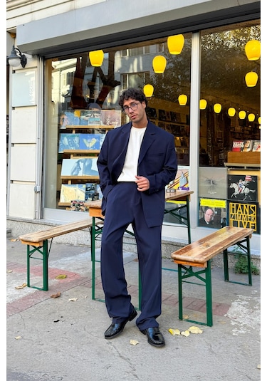 Flaw Oversize Takım Elbise Lacivert-28405 Lacivert