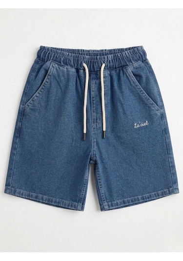 Baby Lory Kids Store Erkek Çocuk Yıkamalı Şort Kot Mavi