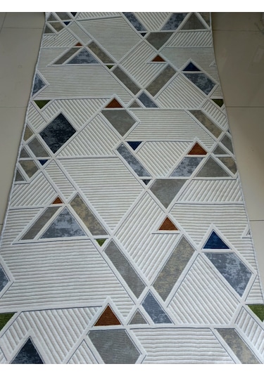 Çokrenkli Geometrik Desen Yıkanabilir Kaymaz Dört Mevsimlik Salon Banyo Balkon Genç Odası Kesme Halı Çok Renkli