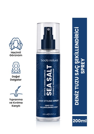 Bade Natural Deniz Tuzu Şekillendirici Saç Spreyi 200 Ml