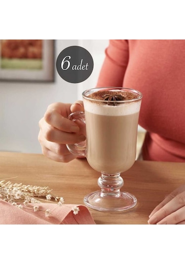 Paşabahçe Irish Coffee 6 Adet Kulplu Latte Bardak – Paşabahçe Lat