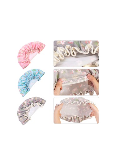 Duş Bonesi, Kadın Duş Bonesi, Su Geçirmez Duş Bonesi Plastik Tekrar Kullanılabilir Duş Bonesi Elastik