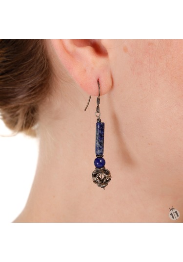 Mineral Takı Lapis Lazuli Küpe