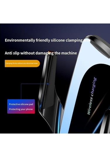 Tongxida 2024 Magic Q95 Kablosuz Şarj Tutucu 15w İndüksiyon Navigasyon Araç Tutucu Otomotiv Cihaz Montaj Siyah