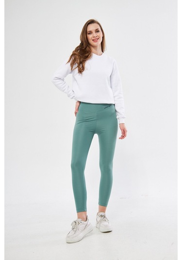 Lesa Wear Yüksek Bel Likralı Toparlayıcı Tayt Çağla Yeşili