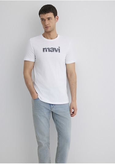 Mavi - Mavi Baskılı Beyaz Tişört 0611039-620 Beyaz