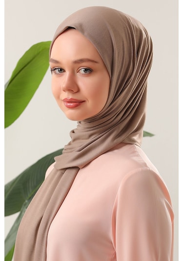 Melodi Scarf Tesettür Penye Şal Bej BEj