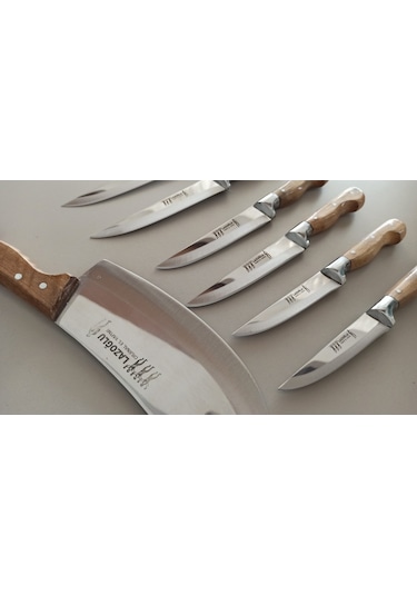 Lazoğlu Sürmene 7 Parça Mutfak Bıçak Seti ve Zırh Bıçağı