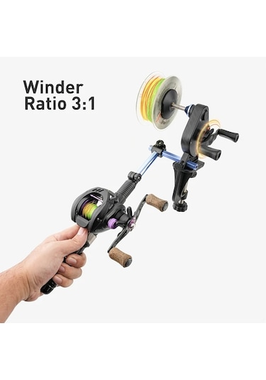 Xuweiwei A 1 Adet Siyah Abs Olta Makarasi Ayarlanabilir Tasinabilir Masa Klemli 3:1 Sarim Orani Pille Calismaz Olta Ekipmani