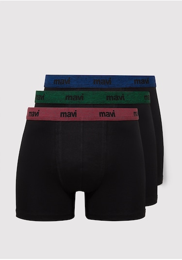 Mavi - 3Lü Siyah Basic Boxer Seti 0911408-85585