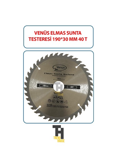 Venüs Elmas Sunta Testeresi 190 Mmx 30 Mm 40 T Spiral Ağaç Sunta Kesme