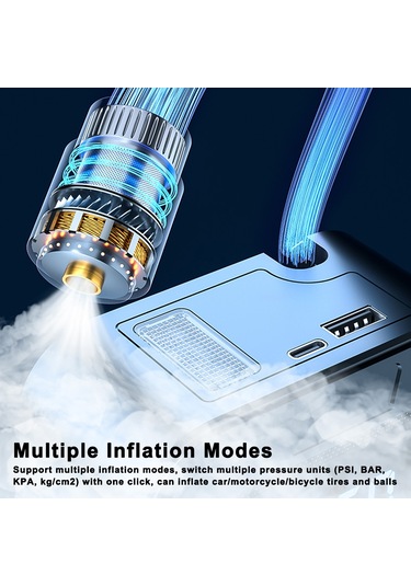 Reedark Sıcaklık Kontrollü Akıllı Arabalara Uygun Kablosuz Hava Pompası - 4000mah Pil, Otomatik Durma, Led Işık Ve Akıllı Basınç Ölçümü Siyah
