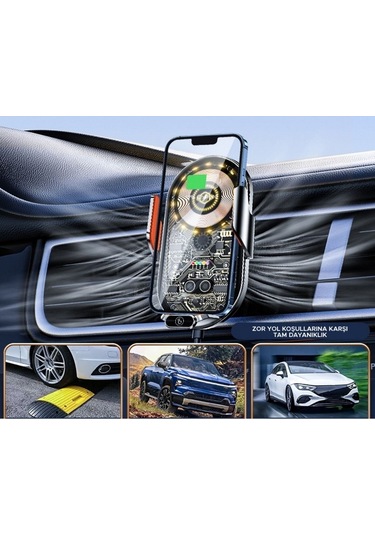 C13 Kablosuz 360 Derece Ayarlanabilir Indüksiyonlu 15w Hızlı Şarj Araç Ve Tutucu