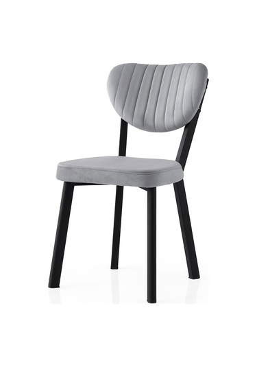 Olivya Sandalye, Siyah Metal Açık Gri