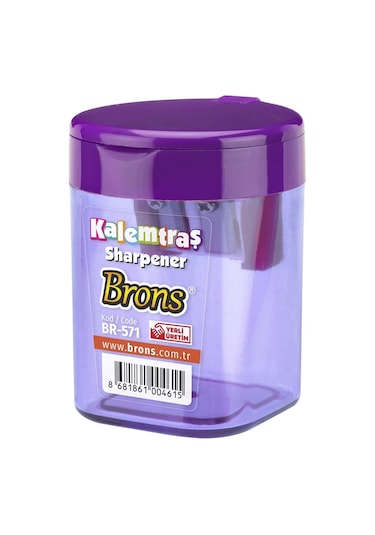 Brons Plastik Kutulu Çiftli Kalemtraş Br-571