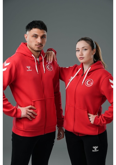 Hummel Armin Milli Takım Pamuklu Eşofman Üstü Kırmızı