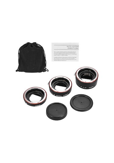 Yaozixa Canon Eos Makro Fotoğraf İçin Otomatik Odaklama 13mm+21mm+31mm Uzatma Tüp Seti - Ef/ef-s Lens Uyumlu, Altın Kaplı Kontaklar