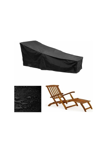Açık Plaj Sandalyesi Toz Geçirmez Ve Su Geçirmez Kapak Sallanan Sandalye Mobilya Koruyucu Kapak, 200x40x85cm Siyah Gümüş Siyah - Gümüş
