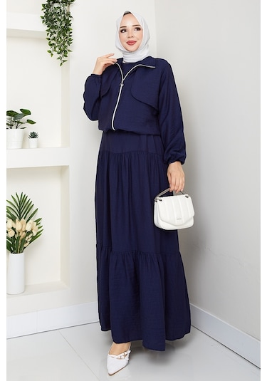 Milda Ceket Elbise İkili Takım 1579 - Lacivert Lacivert