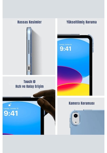 İpad 11. Nesil A16 2025 Uyumlu 10.9 İnç Kalem Bölmeli Standlı Fuchsia Tri Folding Tablet Kılıfı Tablet Kılıfı