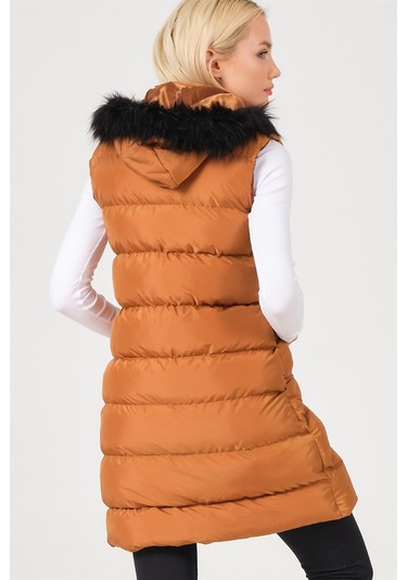 Dewberry Bayan Yelek Z6761 Taba