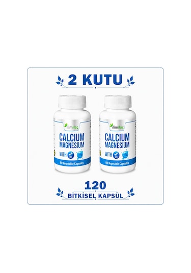 İlim Calcium Magnesium D3 Takviye Edici Gıda 2 x 60 Bitkisel Kapsül