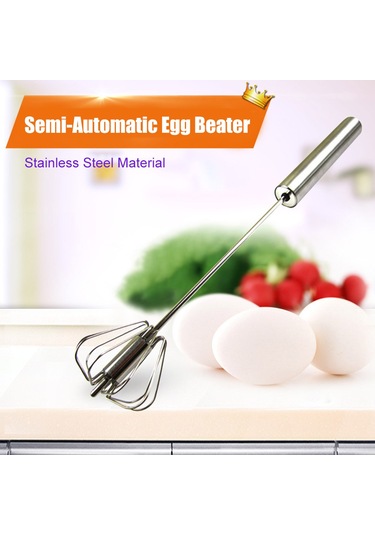 Hombey Ev Fırıncılığı İçin El İle Çalışan Paslanmaz Çelik Döner Mikser - Yumurta, Krema Ve Sosu Hızlı Ve Eşit Karıştırır 30.5 Cm / 12 İnç Diğer