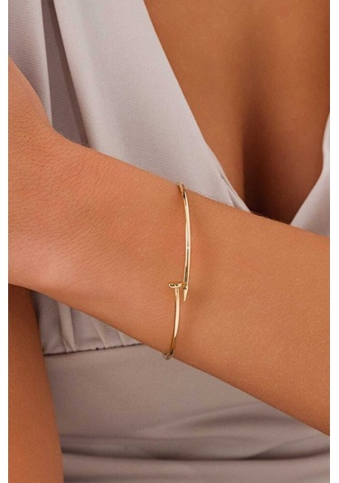 14 Ayar Altın Çivi Elastik Kelepçe Altın