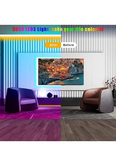 Tv Arka Plan Duvarı, Yatak Odası Dekorasyonu İçin Dc 5vrgb Uzaktan Kumanda Işığı İl Kontrolü Neon Işığı Led Aydınlatmalar 56668657